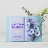 ヴィンテージフローラブルーストーリーブック結婚の 招待状 (スタンド正面)