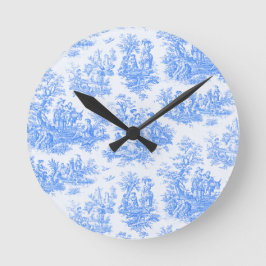 ヴィンテージフローラブルーターコイズトイルジュイ ラウンド壁時計