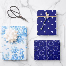 ヴィンテージフローラブルーターコイズトイルジュイ ラッピングペーパーシート