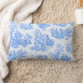 ヴィンテージフローラブルーターコイズトイルジュイ ランバークッション (ブランケット)