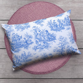 ヴィンテージフローラブルーターコイズトイルジュイ ランバークッション