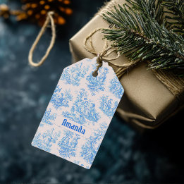 ヴィンテージフローラブルーターコイズトイレジョイモノグラム ギフトタグ