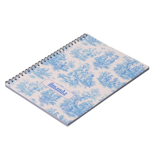 ヴィンテージフローラブルーターコイズトイレジョイモノグラム ノートブック (左側)