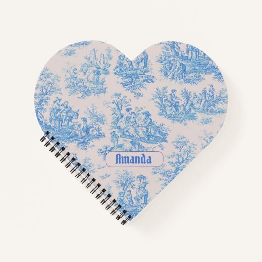 ヴィンテージフローラブルーターコイズトイレジョイモノグラム ノートブック (正面)