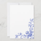 ヴィンテージフローラブルーチノイスリーブライダルシャワー 招待状 (裏面)