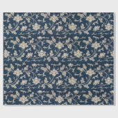 ヴィンテージフローラブルーチノイセリーラッピング紙 ラッピングペーパー (フラット)