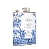 ヴィンテージフローラブルーチノワセリーアジアの花嫁メイド フラスク (右)