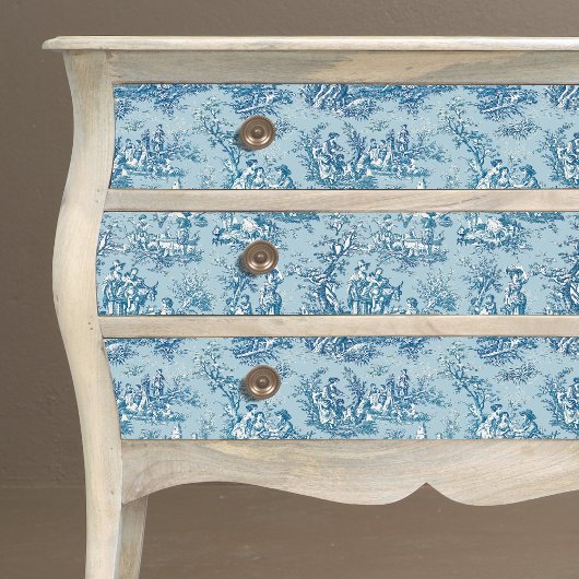 ヴィンテージフローラブルーティール（緑がかった色）トワルドジュイ 薄葉紙