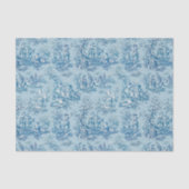 ヴィンテージフローラブルーティール（緑がかった色）トワルドジュイ 薄葉紙 (正面)