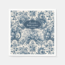 ヴィンテージフローラブルートイレデジュイブライダルシャワー スタンダードカクテルナプキン