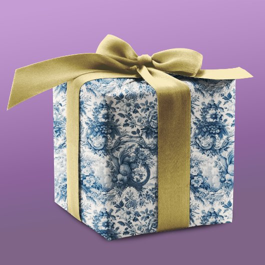 ヴィンテージフローラブルートイレデジュイ ラッピングペーパーシート