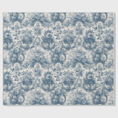 ヴィンテージフローラブルートイレデジュイ ラッピングペーパー (フラット)