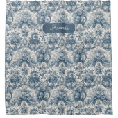 ヴィンテージフローラブルートワールデジュエモノグラム シャワーカーテン (正面)