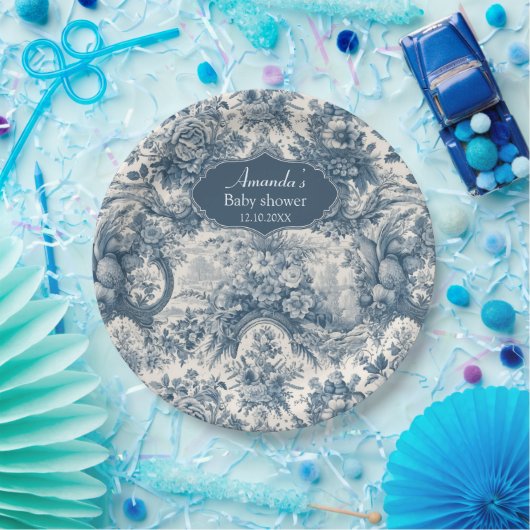 ヴィンテージフローラブルートワールデジュエモノグラム ペーパープレート (パーティー)