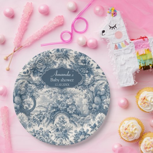 ヴィンテージフローラブルートワールデジュエモノグラム ペーパープレート (パーティー)