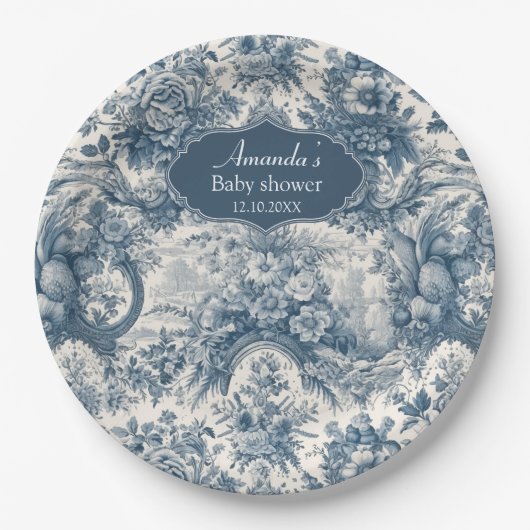 ヴィンテージフローラブルートワールデジュエモノグラム ペーパープレート (正面)