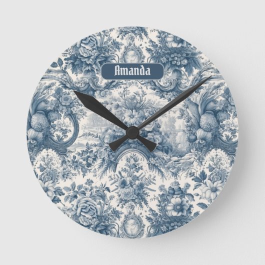 ヴィンテージフローラブルートワールデジュエモノグラム ラウンド壁時計 (正面)