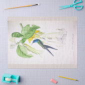 ヴィンテージフローラブルーバードエフェメラデコパージュ 薄葉紙 (クラフト)