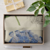 ヴィンテージフローラブルーフラワーズエフェメラデクページティス 薄葉紙 (ギフト)