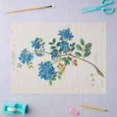 ヴィンテージフローラブルーフラワーズエフェメラデクページ 薄葉紙 (クラフト)