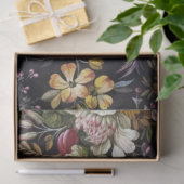 ヴィンテージフローラブルーホワイト植物花コテージ 薄葉紙 (ギフト)