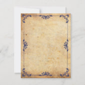 ヴィンテージフローラブルーモノグラムリハーサルディナーカード 招待状 (裏面)