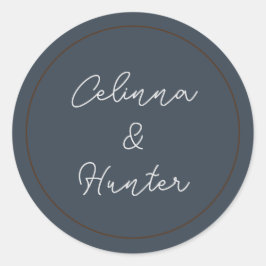 ヴィンテージフローラブルー秋のドライフラワー結婚ズ ラウンドシール