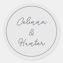 ヴィンテージフローラブルー秋のドライフラワー結婚ズ ラウンドシール