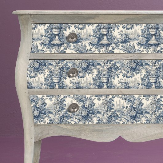 ヴィンテージフローラブルー花瓶トイレドゥジュイ 薄葉紙