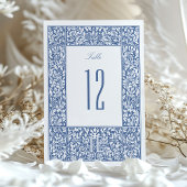 ヴィンテージフローラブルーMorrisテーブル番号カード 招待状