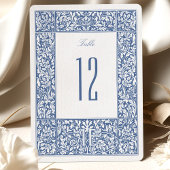 ヴィンテージフローラブルーMorrisテーブル番号カード 招待状