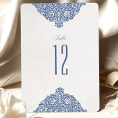 ヴィンテージフローラブルーMorrisテーブル番号カード 招待状