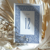 ヴィンテージフローラブルーMorrisテーブル番号カード 招待状