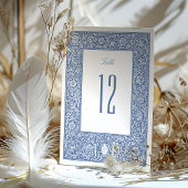 ヴィンテージフローラブルーMorrisテーブル番号カード 招待状