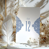 ヴィンテージフローラブルーMorrisテーブル番号カード 招待状