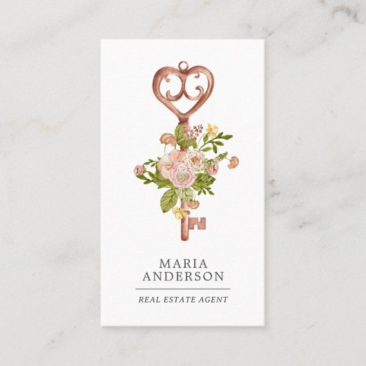 ヴィンテージフローラブロンズ実在鍵エステートエージェント写真 名刺 (正面)