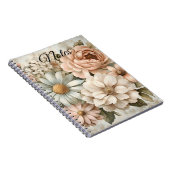 ヴィンテージフローラブーケとソフトパステル開花 ノートブック (右側)