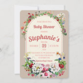ヴィンテージフローラブーケアーチベビーシャワー 招待状 (正面)
