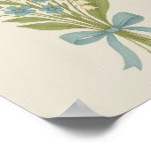 ヴィンテージフローラブーケオンパーチメント植物芸術 ポスター (角)