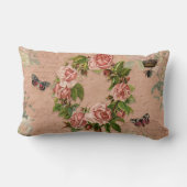 ヴィンテージフローラブーケバラフラワーズビーオンエフエメラ ランバークッション (裏面)