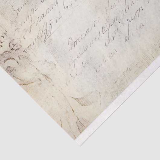 ヴィンテージフローラブーケピンクアンドクリームオンオールド紙 薄葉紙 (詳細)