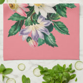 ヴィンテージフローラブーケピンクキッチンタオル キッチンタオル (折り畳み)