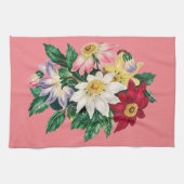 ヴィンテージフローラブーケピンクキッチンタオル キッチンタオル (横)