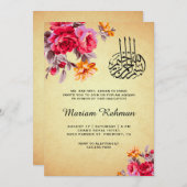 ヴィンテージフローラブーケベビーガールアクイカ 招待状 (正面/裏面)