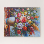 ヴィンテージフローラブーケ油彩画 ジグソーパズル (横)