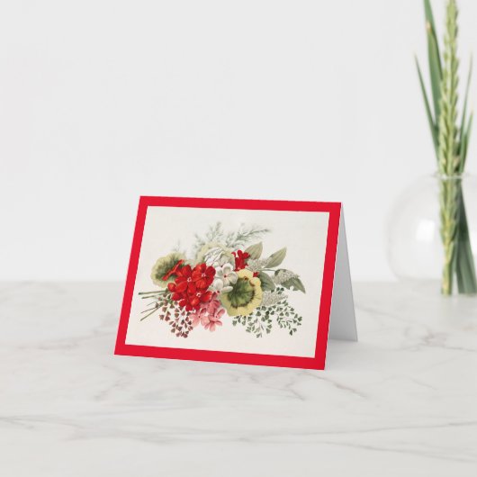 ヴィンテージフローラブーケ記念日 カード (正面)