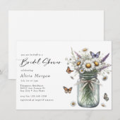 ヴィンテージフローラブーケ | 素朴ブライダルシャワー 招待状 (正面/裏面)