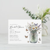 ヴィンテージフローラブーケ | 素朴ブライダルシャワー 招待状 (スタンド正面)