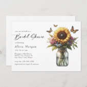ヴィンテージフローラブーケ | 素朴ブライダルシャワー 招待状 (正面/裏面)