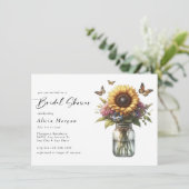ヴィンテージフローラブーケ | 素朴ブライダルシャワー 招待状 (スタンド正面)